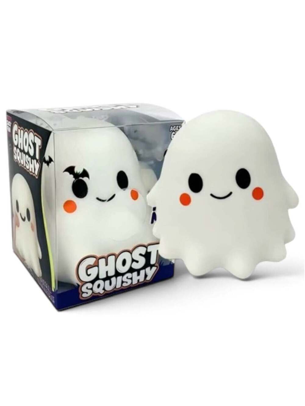 6” Jumbo Cute Ghost Halloween Squishy Toy | Flour-Filled Sensory Fidget Relief